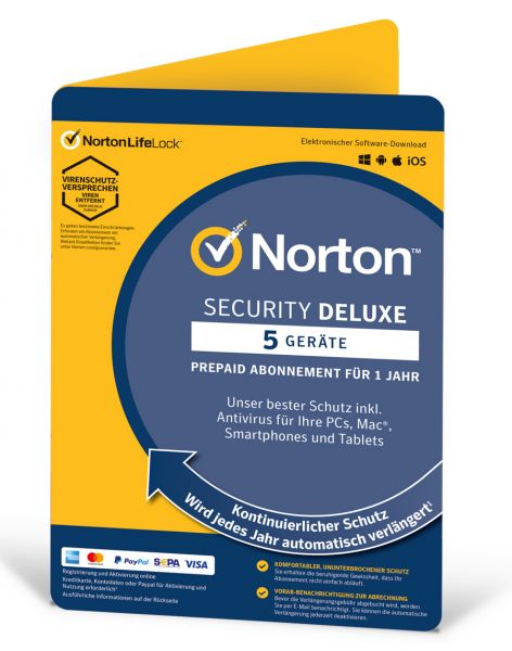 Norton Security Deluxe - 5 User / Geräte für 1 Jahr - PKC